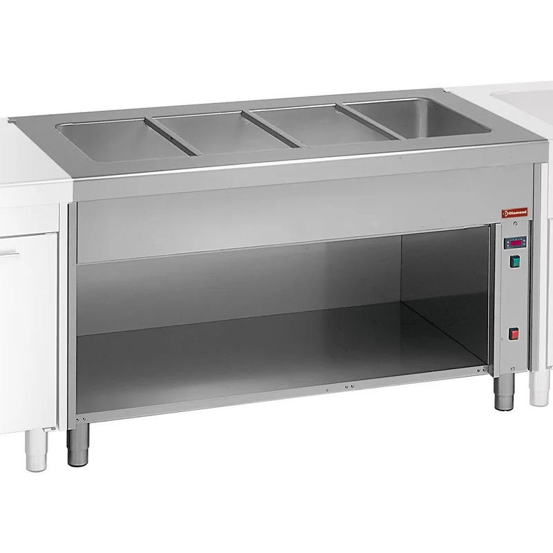 Profi Bain-Marie elektrisch 2x GN 1/1 mit offenem Unterbau, S80/BT08