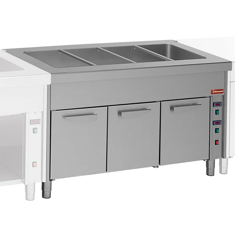 Profi Bain-Marie mit Wärmeschrank , 3x GN 1/1 , 800er Serie, S80/BC12