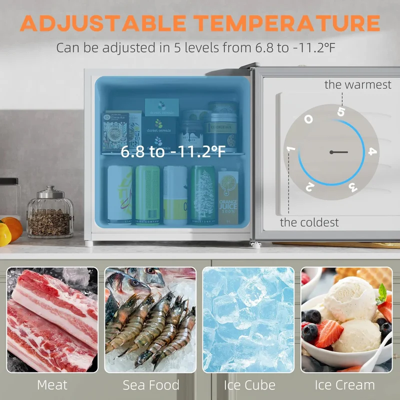 Sleek Compact Countertop Mini Freezer With Removable Shelves And Cool Gray Housing Perfect For Dorms And Apartments A Sick Game Changer Keeping Meats Seafood Ice Frozen Solid Daily