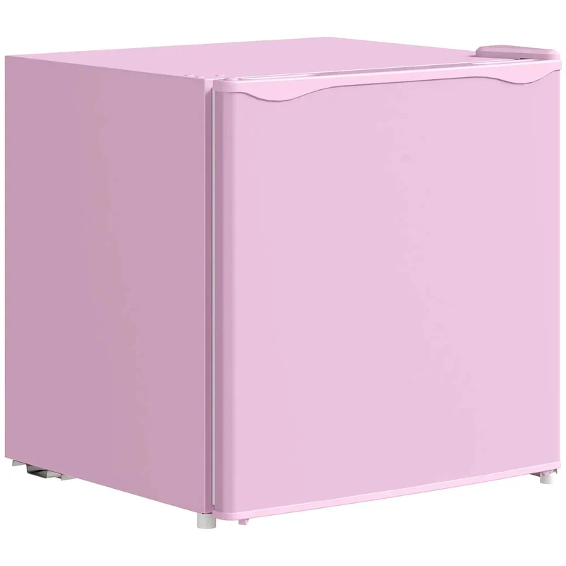Slick 1.1 Cu Ft Compact Countertop Upright Freezer Featuring Smooth Temperature Dial And Handy Removable Shelf In Vibrant Pink Perfect For Dorm Room Or Office