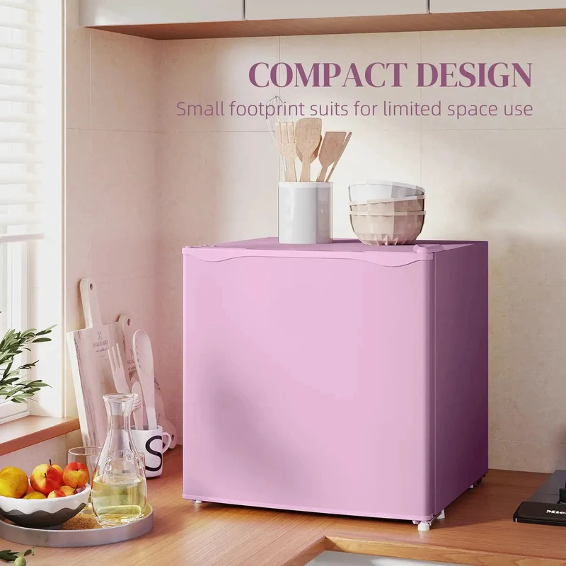 Slick 1.1 Cu Ft Compact Countertop Upright Freezer Featuring Smooth Temperature Dial And Handy Removable Shelf In Vibrant Pink Perfect For Dorm Room Or Office