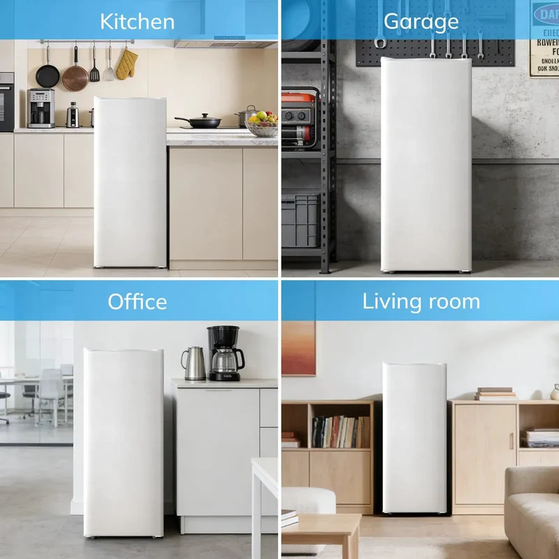 Compact Upright Freezer With 6 Cubic Feet Capacity And Seven Temperature Settings. Deep Freeze Features Detachable Glass Racks And Reversible Hinge. Rubber Feet Keep Setup Rock Solid For Zero Hassle. White Choice For Dorms Or Tiny Spaces.