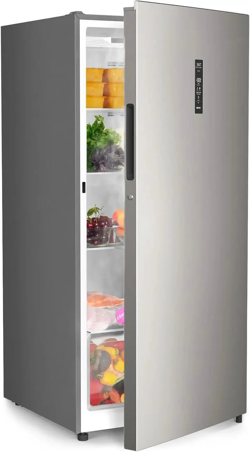 Solid 18 Cubic Foot Upright Freezer With Rapid Chill Tech And Rugged Wire Racking For Hassle Free Home Or Garage Storage That Keeps Your Grocery Stash Perfectly Frozen All Season Long Without Skipping A Beat