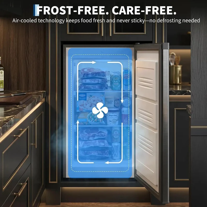 Built Tough 3.1 Cu Ft Upright Freezer Freestanding Deep Chill Unit With Reliable Dial Thermostat Flexible Removable Shelves Clean Stainless Steel Design And Simple Side Swing Reversible Doors Totally Garage Ready For Ice Cream