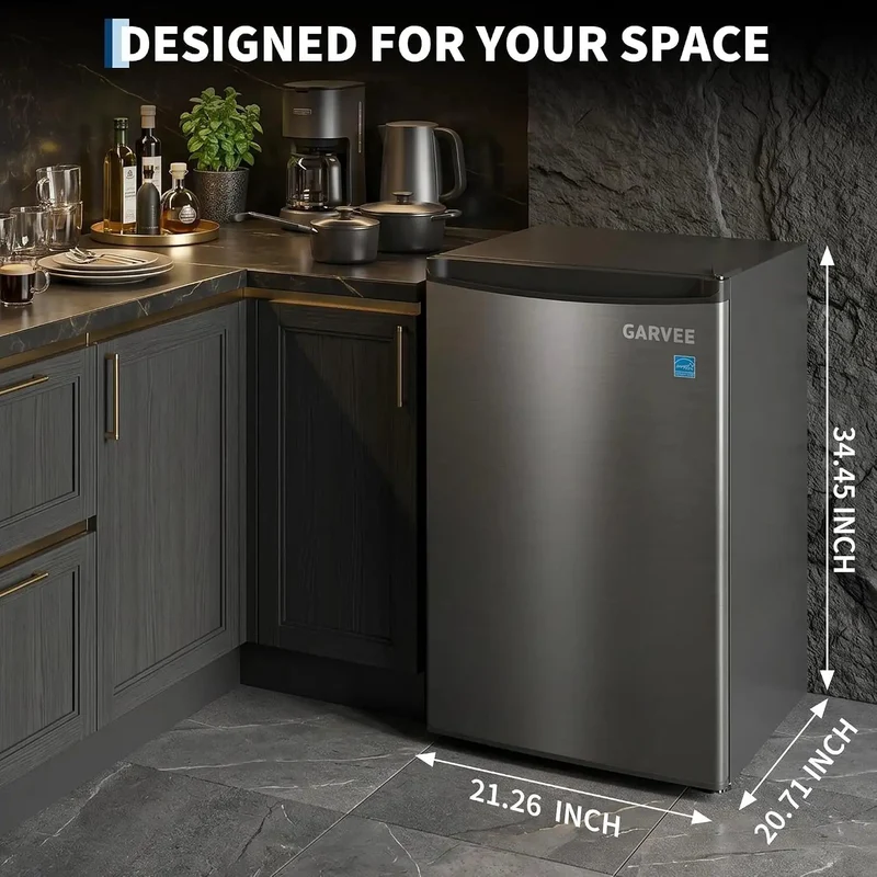 Dang Solid Upright Freezer 3.1 Cu Ft Single Door Vertical Deep Storage With Adjustable Shelves And Simple Mechanical Temp Control No Fuss Build For Garage Kitchen Or Basement In Slick Stainless Steel Finish