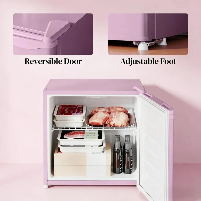 Slick Compact Upright Freezer Featuring Adjustable Temperature Settings Removable Shelf Reversible Door For Tight Kitchens Hella Tough Steel Frame With Fun Ice Cube Making Gear For Busy Households