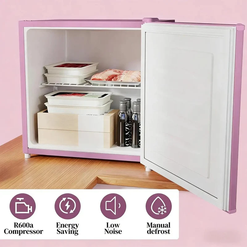 Slick Compact Upright Freezer Featuring Adjustable Temperature Settings Removable Shelf Reversible Door For Tight Kitchens Hella Tough Steel Frame With Fun Ice Cube Making Gear For Busy Households