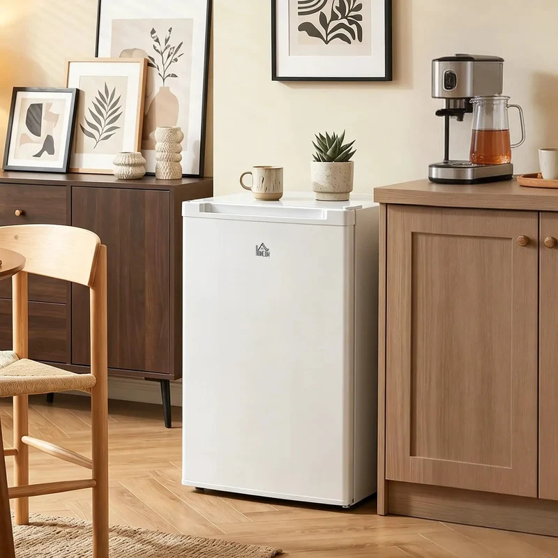 Sweet 3 Cu Ft White Upright Freezer with Reversible Door And Adjustable Thermostat For Apartments Dorms And Motor Homes Offers Ample Storage For Meats Seafood And Frozen Items To Keep Everything Nice And Chill All Year Long