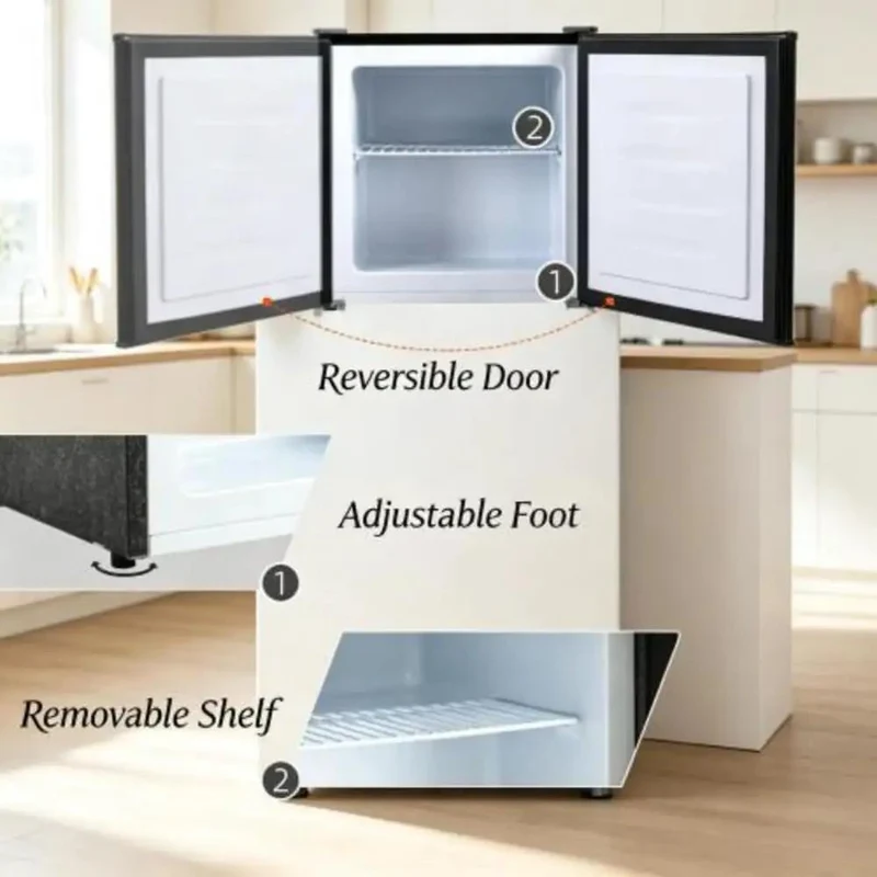 Black Compact Upright Mini Freezer 1.1 Cu Ft Adjustable Thermostat Dial With Reversible Swing Door Countertop Storage For Dorms And Apartments Keeps Your Fresh Eats Ice Cold No Stress Ever Again