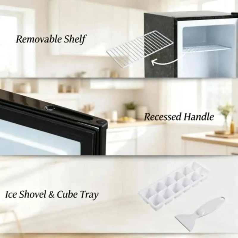 Black Compact Upright Mini Freezer 1.1 Cu Ft Adjustable Thermostat Dial With Reversible Swing Door Countertop Storage For Dorms And Apartments Keeps Your Fresh Eats Ice Cold No Stress Ever Again