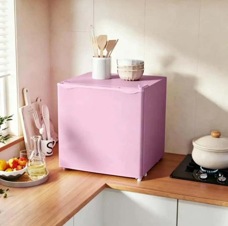 Pink Countertop Mini Freezer 1.1 Cubic Feet Compact Upright Quick Chill No Fuss Energy Saver Straight Up Quiet Operation Smooth Storage For Dorms Offices And Kitchen Counters