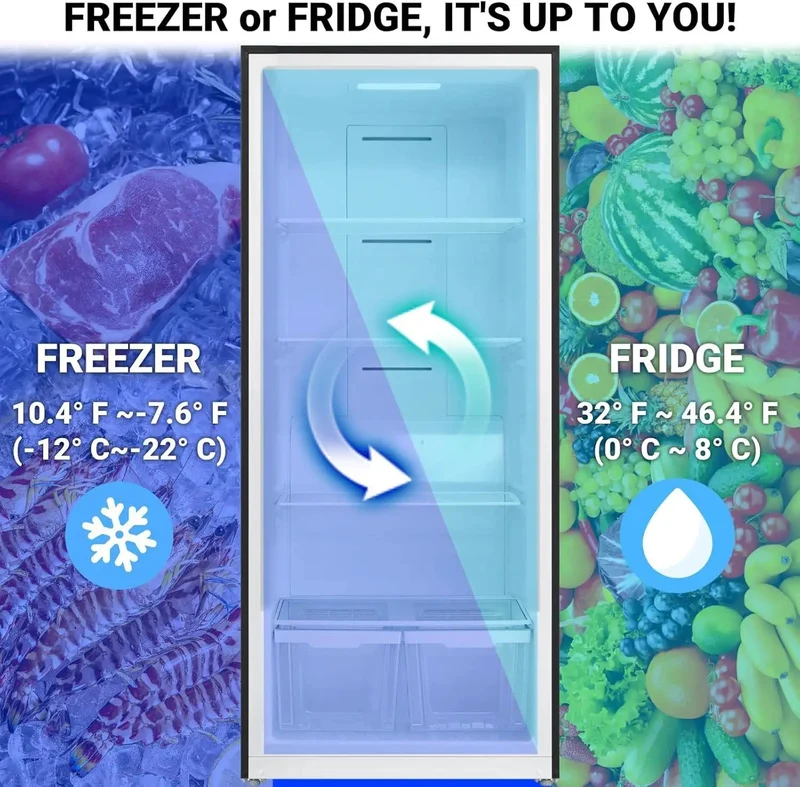 Heavy Duty 21 Cu Ft Upright Freezer, No Fuss Frost Free System, Sleek Led Touch Panel And Stainless Steel Build, Roomy Enough For Grocery Runs, Straight Up Garage Ready Powerhouse