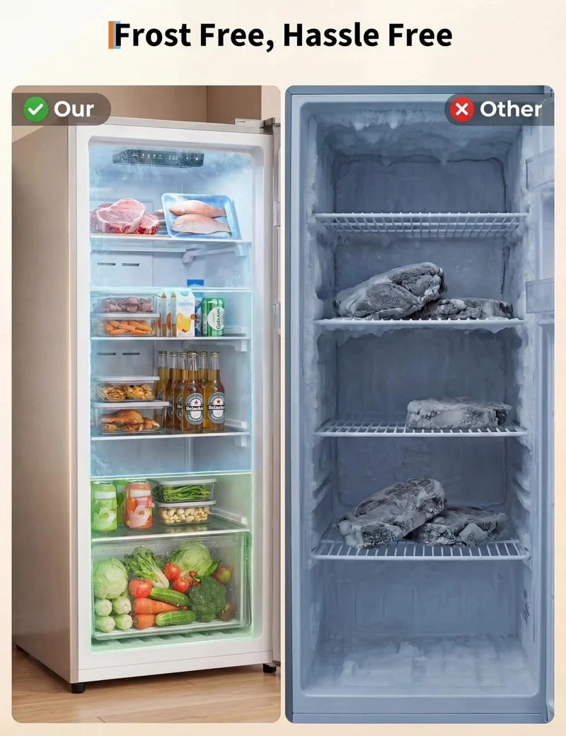 Space Saving 11 Cu Ft Convertible Upright Freezer Plays Nice As A Garage Ready Refrigerator With Freezer Slim Vertical Build Slides Straight Into Any Tight Kitchen Laundry Closet Or Pantry Honest Cooling Power Keeps Bulk Groceries Frozen Solid No Drama