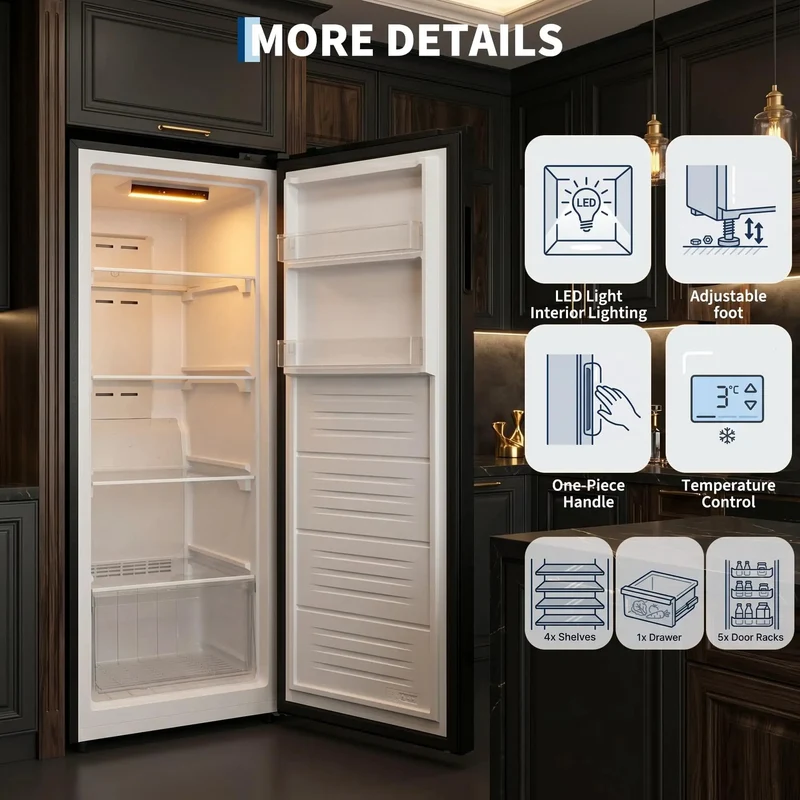 No Sweat 11 Cu Ft Frost Free Upright Freezer With Convertible Fridge Mode And Adjustable Shelves Smooth Sailing Mechanical Temp Control Freestanding Deep Storage For Garage Or Kitchen Clean Black Finish Quick Setup