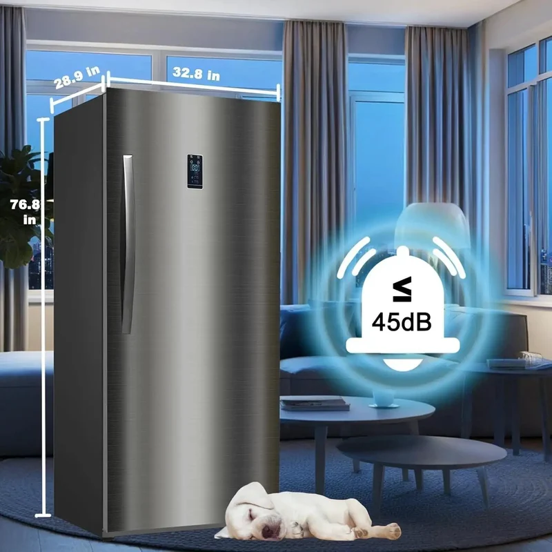 Heavy Duty Stainless Steel Upright Freezer Frost Free With LED Display And Rapid Cool For Garages Or Kitchens 21 Cu Ft Convertible Refrigerator That Keeps Your Stash Frozen Round The Clock Without Any Fuss