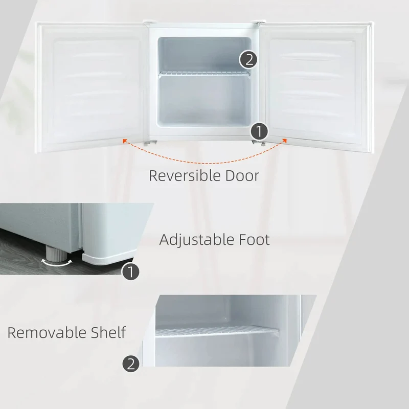Hella Cool 1.1 Cubic Foot Compact Upright Freezer With Slick Removable Baskets Reversible Door And Smooth Temperature Adjustment For Dorm Apartment Or Office Storage In Clean White