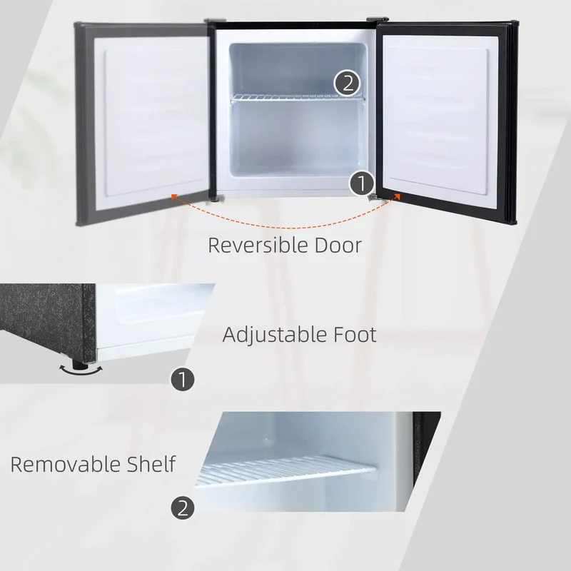 Slick 1.1 Cu Ft Compact Mini Upright Freezer With Removable Shelves And A Reversible Door For Total Layout Flex Plus Energy Efficient Cooling And Five Step Thermostat Adjustments To Keep Stashed Foods Bang Frozen
