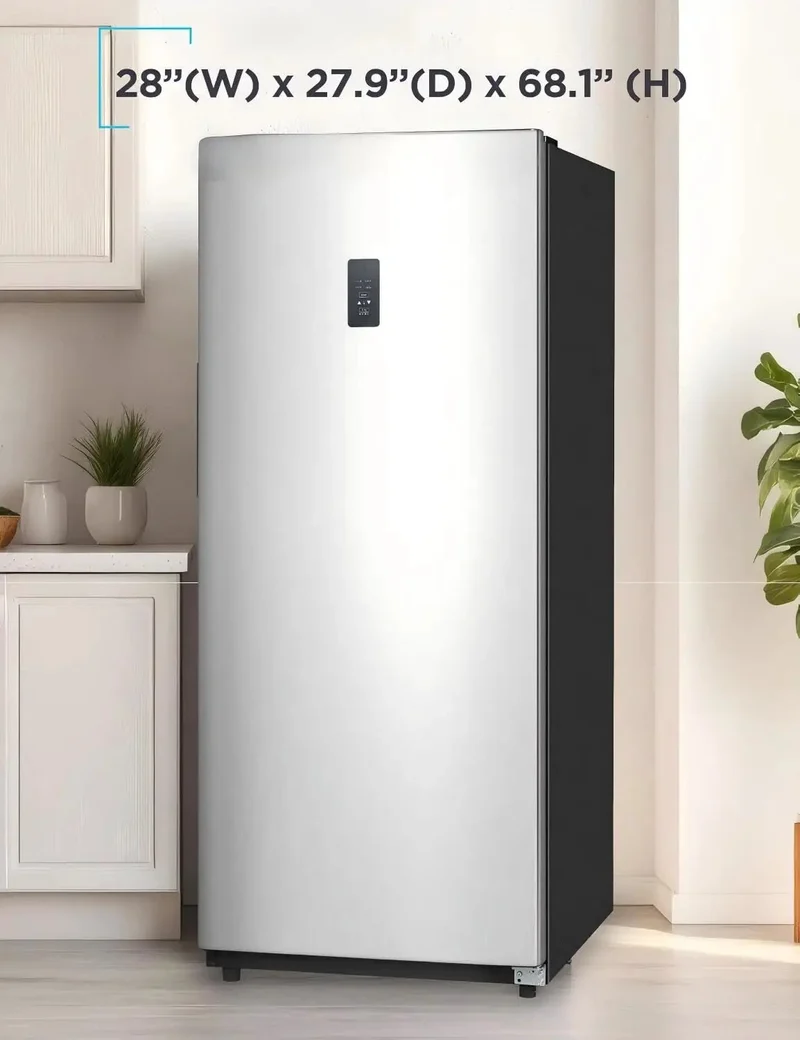 Heavy Lifter 14 Cubic Foot Convertible Freezer And Refrigerator With No Sweat Frost Free Build Glass Racks And Brushed Steel Exterior Crafted For Garages And Game Rooms To Keep Your Grub And Drinks Absolutely Chilled