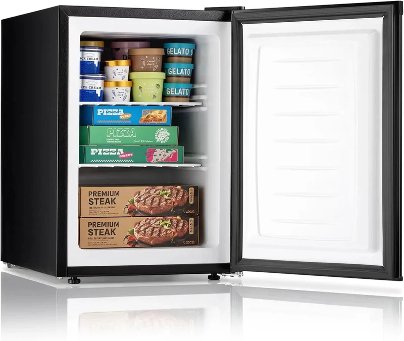 Full Size Upright Freezer With Single Tempered Glass Door And Zero Drama Mini Controls Featuring Roomy Interior Layout And Energy Efficient Compressor System For Hardworking Daily Freezer Storage