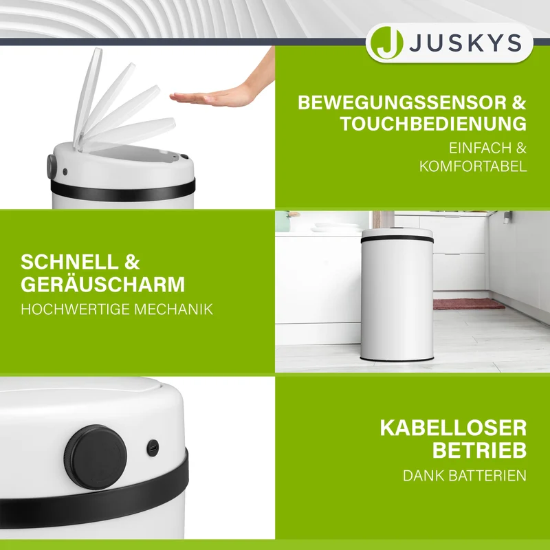 Runder Mülleimer mit Sensor