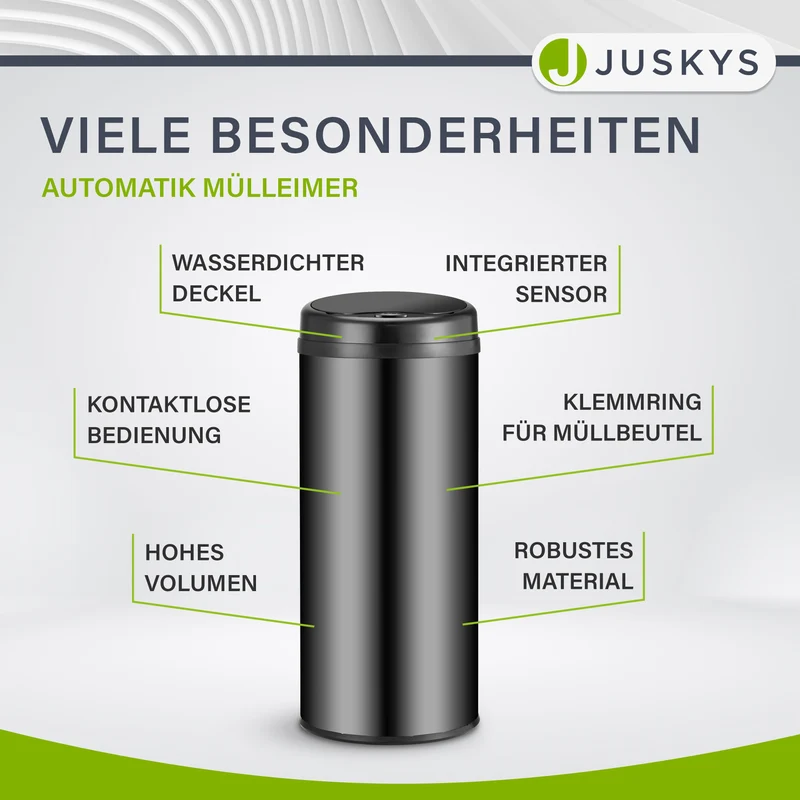 Runder Mülleimer mit Sensor