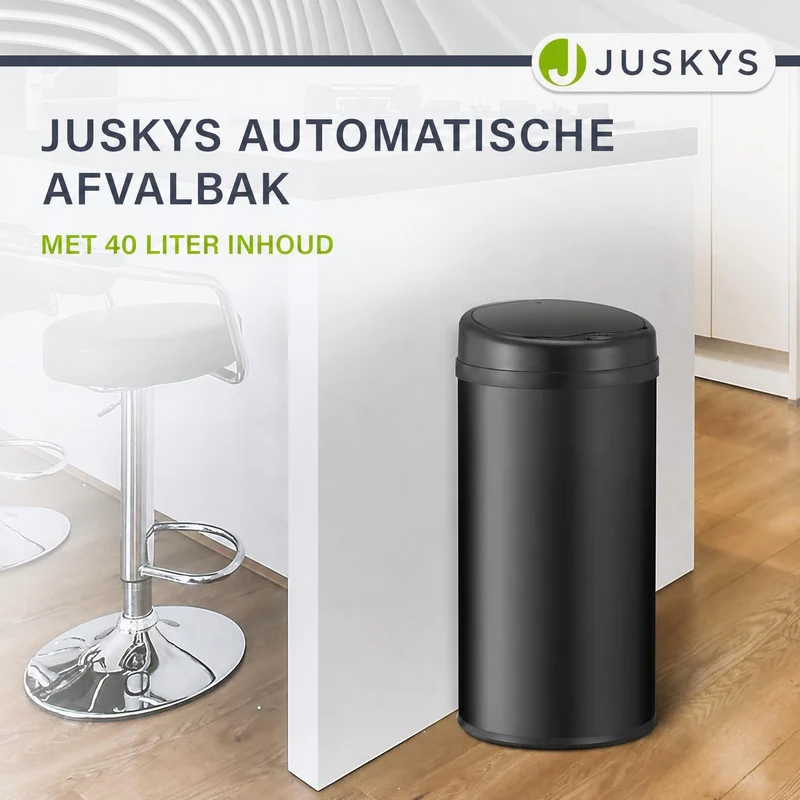 Runder Mülleimer mit Sensor