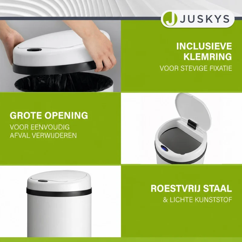 Runder Mülleimer mit Sensor