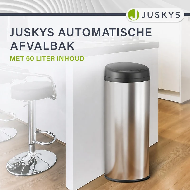 Runder Mülleimer mit Sensor