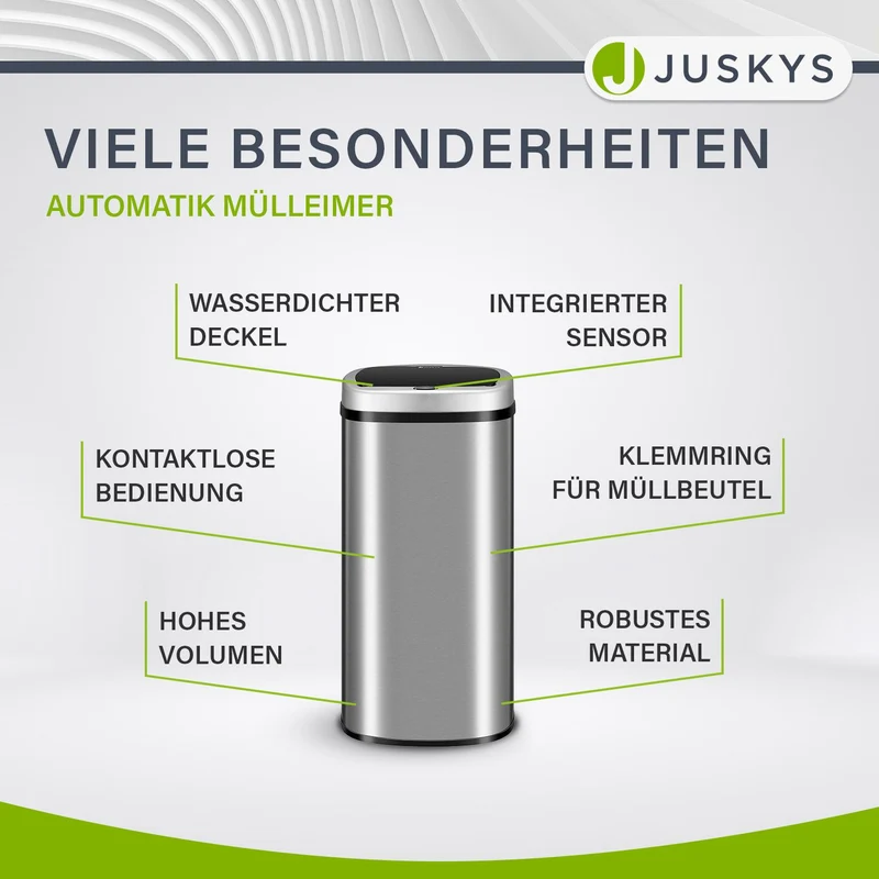 Rechteckiger Mülleimer mit Sensor