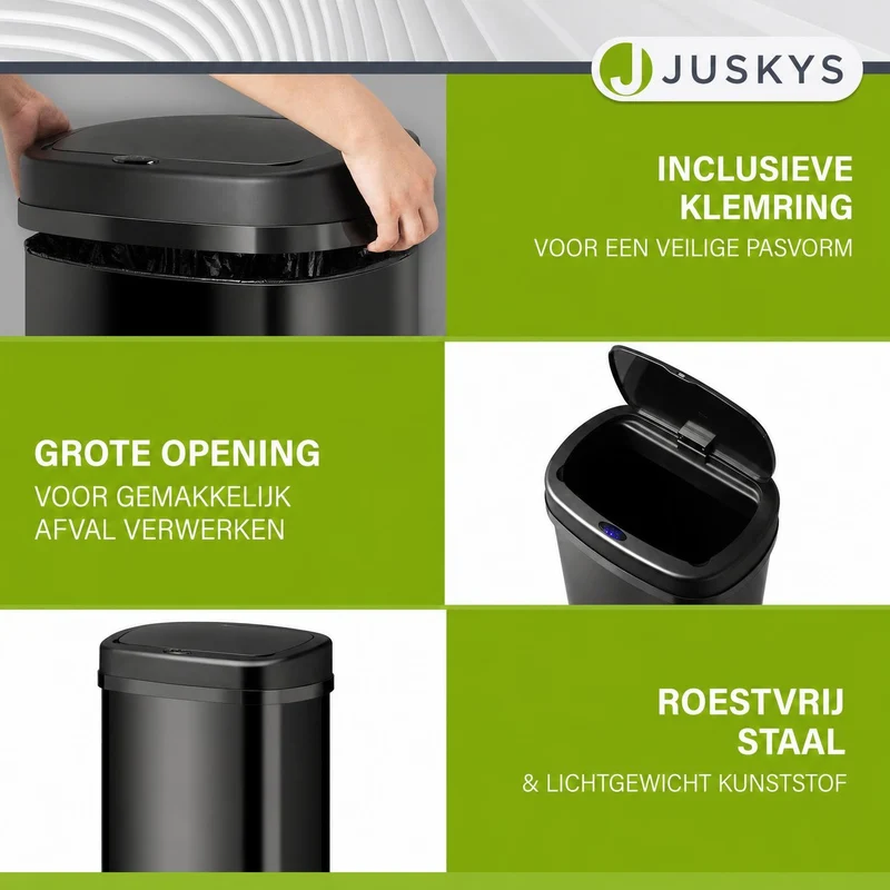 Rechteckiger Mülleimer mit Sensor