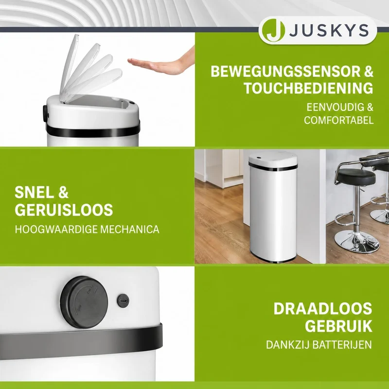 Rechteckiger Mülleimer mit Sensor