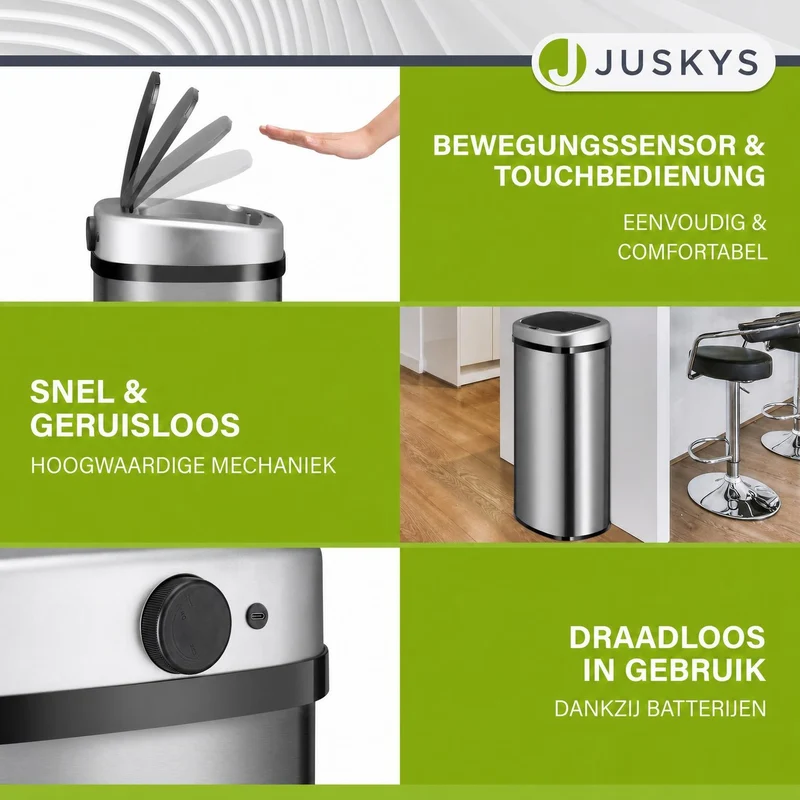 Rechteckiger Mülleimer mit Sensor