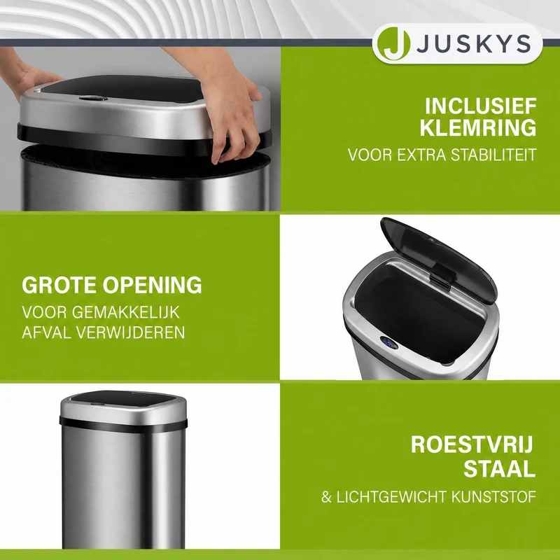Rechteckiger Mülleimer mit Sensor