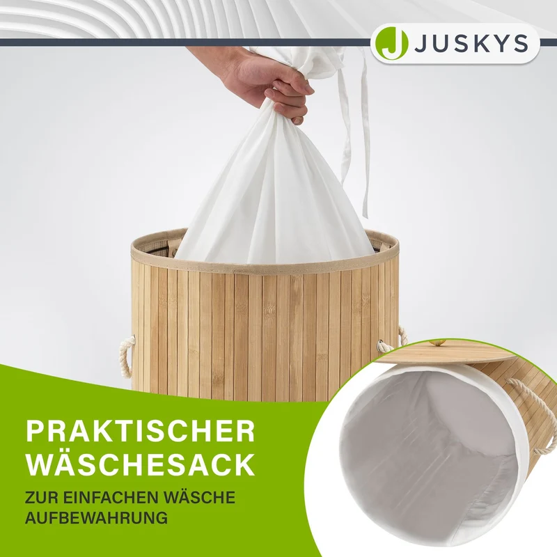Bambus Wäschekorb Curly-Round
