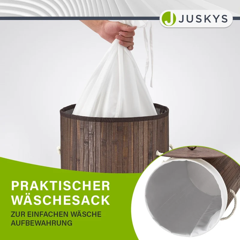 Bambus Wäschekorb Curly-Round