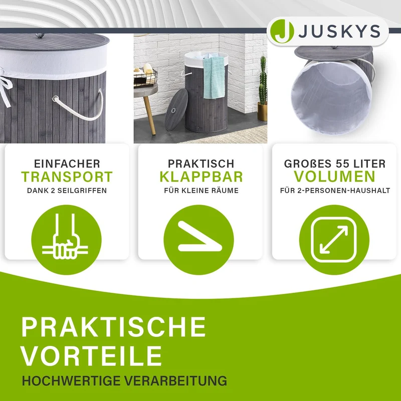 Bambus Wäschekorb Curly-Round
