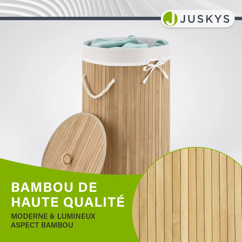 Bambus Wäschekorb Curly-Round