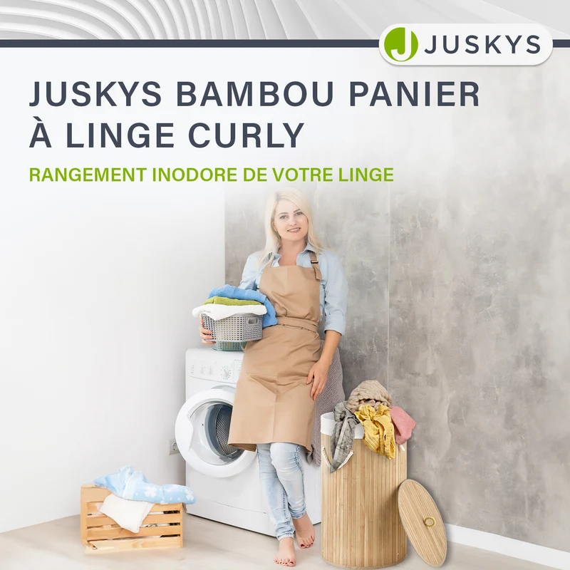 Bambus Wäschekorb Curly-Round