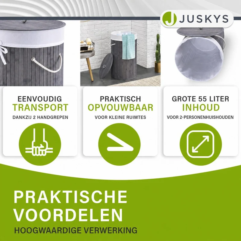 Bambus Wäschekorb Curly-Round
