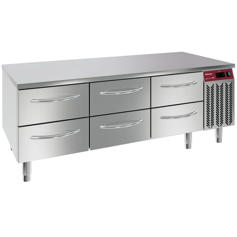 Kühlunterbau, 6x 1/2 Schubladen GN 1/1- h 100 mm - N77/R316G-9E