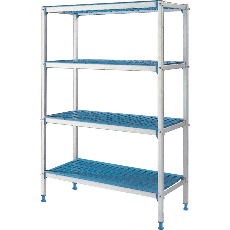 Gastronomie Steckregal Aluminium , 4 Böden , 1190 x 400 mm, RLA/114-4/EF