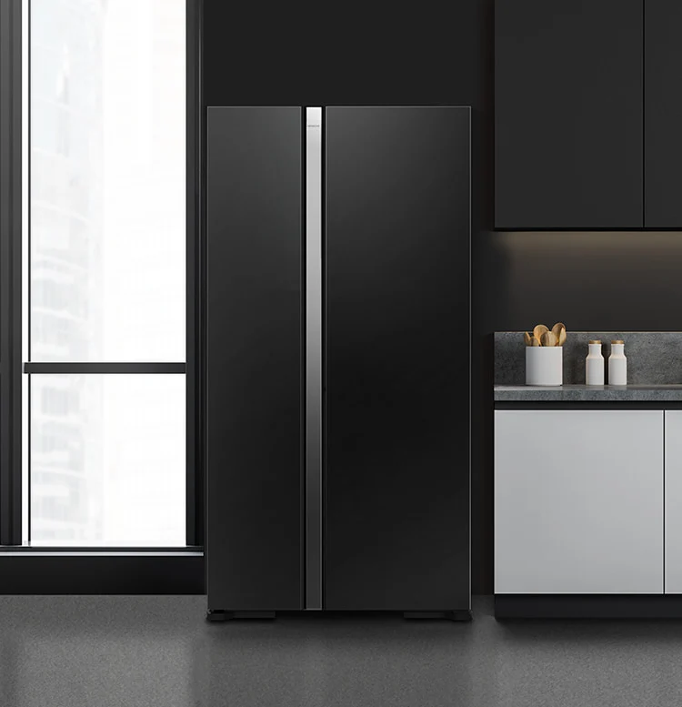 ثلاجة هيتاشي R-S700PUQ0 - سايد باي سايد - أسود زجاجي Hitachi R-S700PUQ0 Refrigerator - Side-by-Side - Black Glass