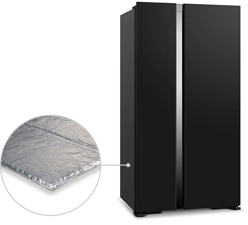 ثلاجة هيتاشي R-S700PUQ0 - سايد باي سايد - أسود زجاجي Hitachi R-S700PUQ0 Refrigerator - Side-by-Side - Black Glass