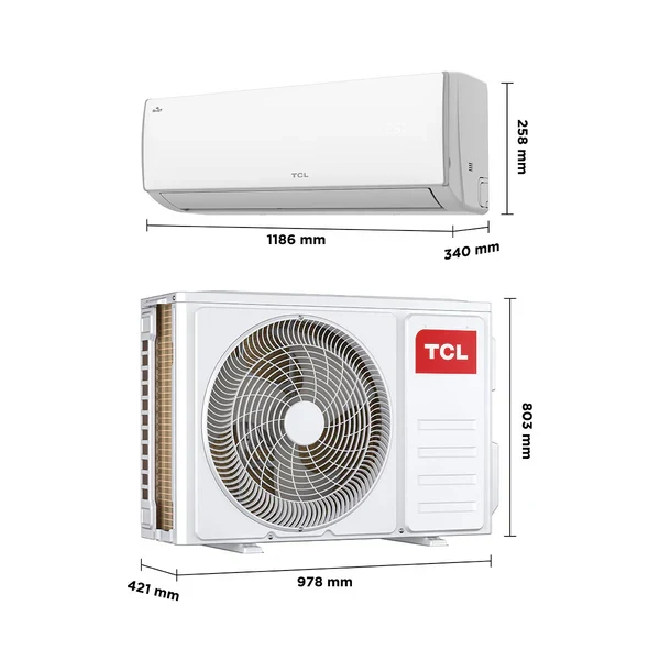 سبلت TCL TAC-24CSA/XE Xtreme سبلت جداري 2 طن, بارد فقط, ضاغط استوائي, تحكم عن طريق التطبيق