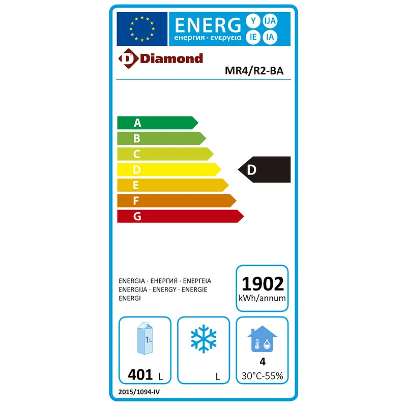 Kühltisch, Umluft, 4 Türen GN 1/1 (550 Lit.) - MR4/R2-BA