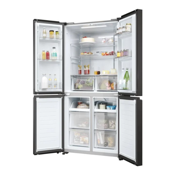 ثلاجة هاير - 4 ابواب - فضي - HRF-525SS