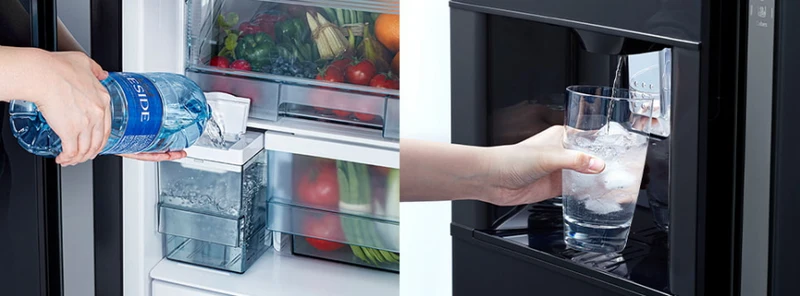 هيتاشي R-SX700GPUQ0 573L زجاج أسود سايد باي سايد Hitachi R-SX700GPUQ0 573L Black Glass Side-by-Side