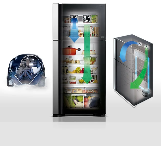 ثلاجة هيتاشي 2 باب فريزر من الاسفل Hitachi 2-Door Refrigerator-Freezer