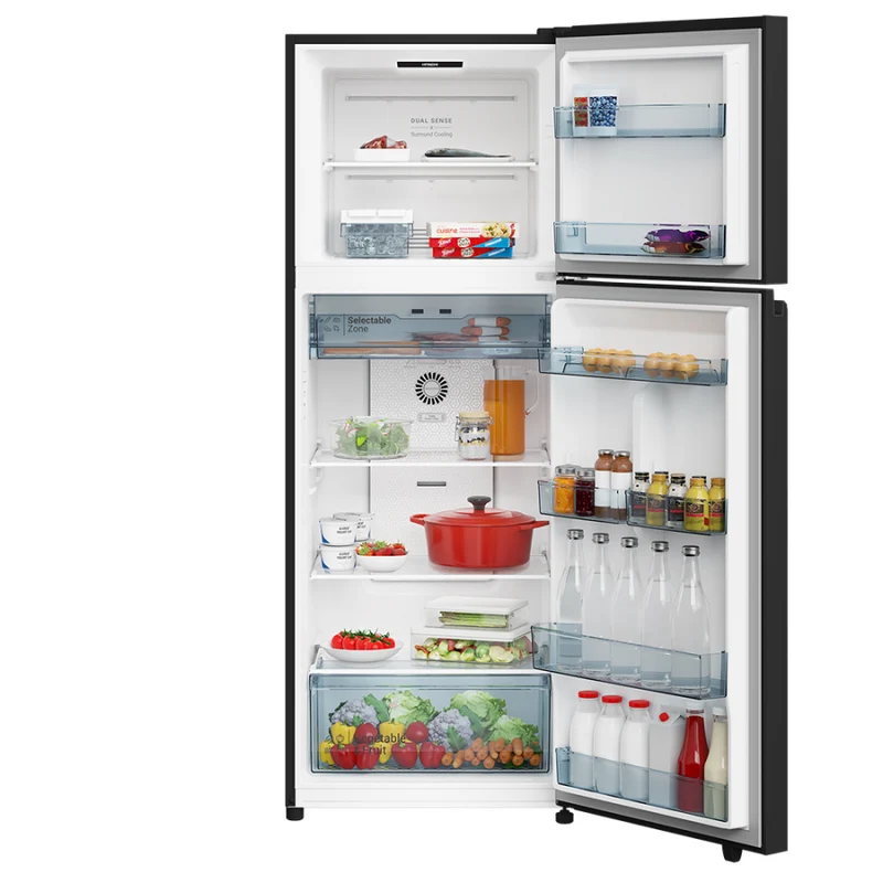 ثلاجة هيتاشي بابين - 17 قدم - ستيل اسود HRTN6443SBBKIQ Hitachi 2-Door Refrigerator - 17 cu. ft. -
