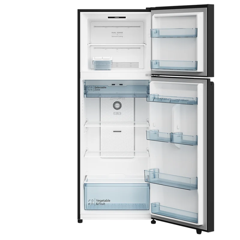ثلاجة هيتاشي بابين - 17 قدم - ستيل اسود HRTN6443SBBKIQ Hitachi 2-Door Refrigerator - 17 cu. ft. -